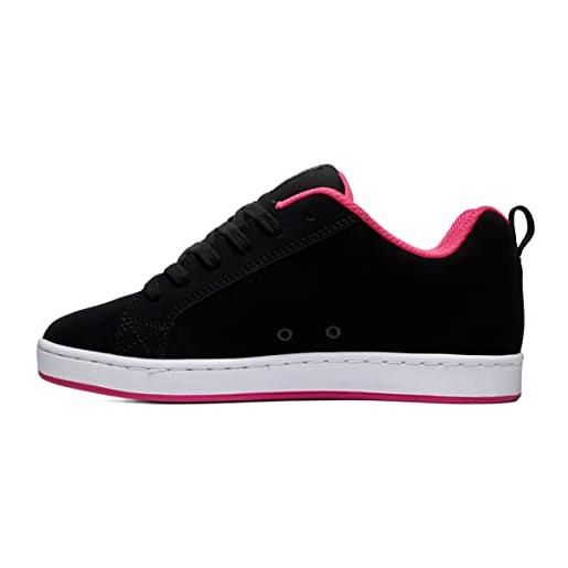 DC Shoes court graffik, scarpe da ginnastica donna, black/pink stencil, 38.5 eu