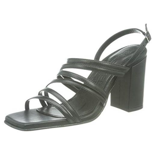 Selected femme slfrose strappy leather sandal b, donna, nero, 39 eu
