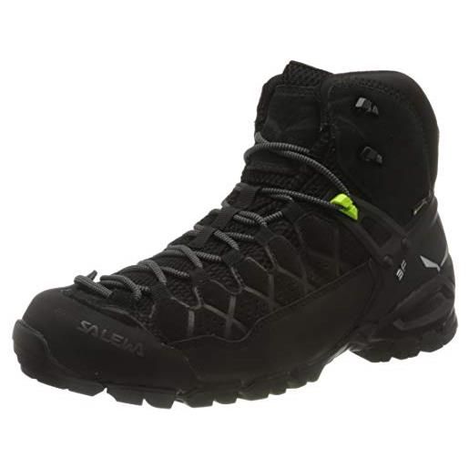 SALEWA ms alp trainer mid gore-tex, scarponi da trekking e da escursionismo uomo, black/black, 45 eu