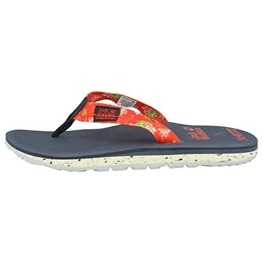 Jack Wolfskin beachster w, infradito donna, tulip red all over, 39.5 eu