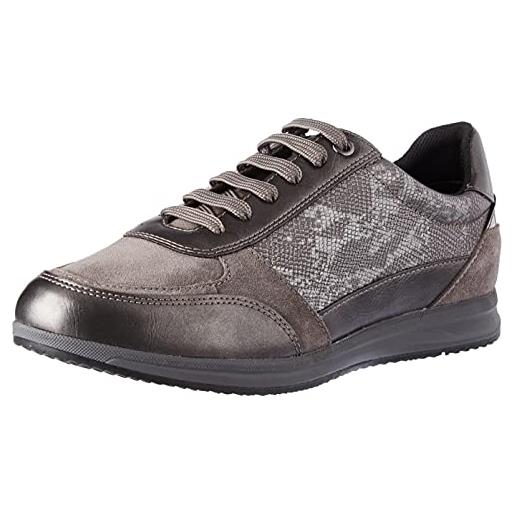 Geox d avery a, sneakers donna, grigio (dk grey), 41 eu