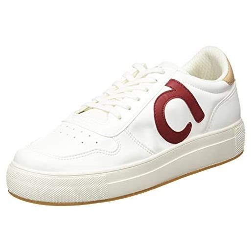 DUUO fenix 047, scarpe da ginnastica unisex-adulto, bianco rosso, 43 eu