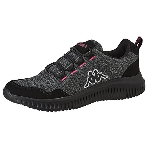 Kappa sarabi unisex scarpe per jogging su strada unisex - adulto, nero (black/lime), 43 eu