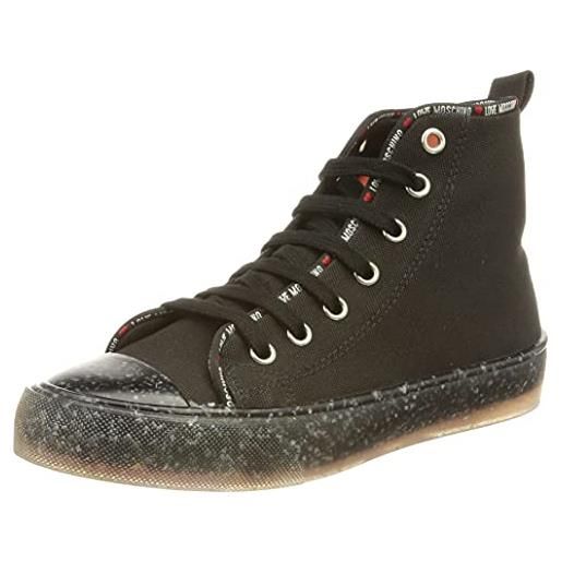Love Moschino collezione autunno inverno 2021, sneaker donna, nero, 36 eu
