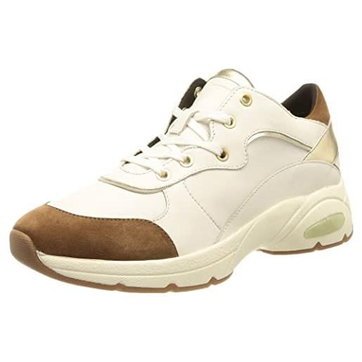 Geox d alhour a, sneakers donna, beige (ice/dk beige), 41 eu