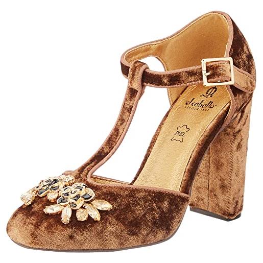 EL CABALLO zapato de fiesta anzur, scarpe donna, marrone, 38 eu