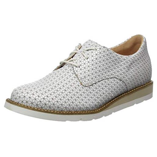 Ganter fritzi-f, scarpe stringate derby donna, bianco (offwhite 0400), 37.5 eu stretta