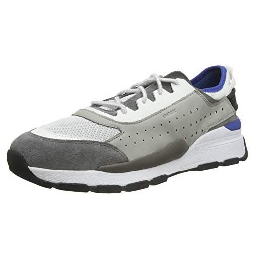 Geox u regale a, sneakers uomo, grigio/bianco (lt grey/white), 45 eu