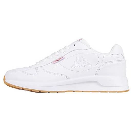 Kappa base ii scarpe da ginnastica basse unisex - adulto, bianco (white), 43 eu