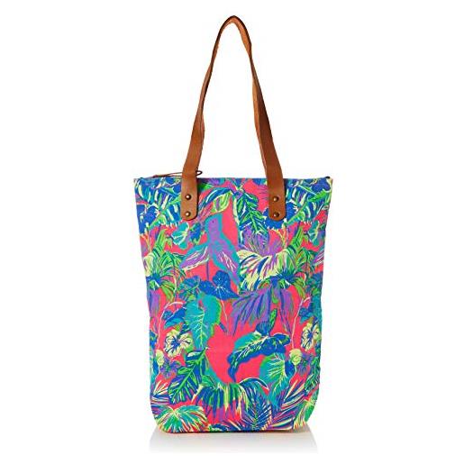 Borsa da spiaggia grande con cerniera 58 x 38 x 18 cm shopper Rosa-bia –