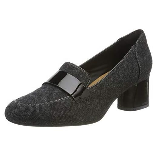 Clarks un cosmo way, scarpe con tacco punta chiusa donna, grigio (grey textile), 39.5 eu