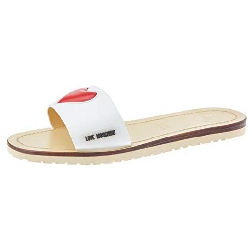 Love Moschino ja2809, sandali punta aperta donna, bianco (bianco 100), 36 eu