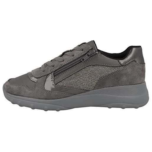 Geox d alleniee b, sneakers donna, grigio dk grey, 36 eu