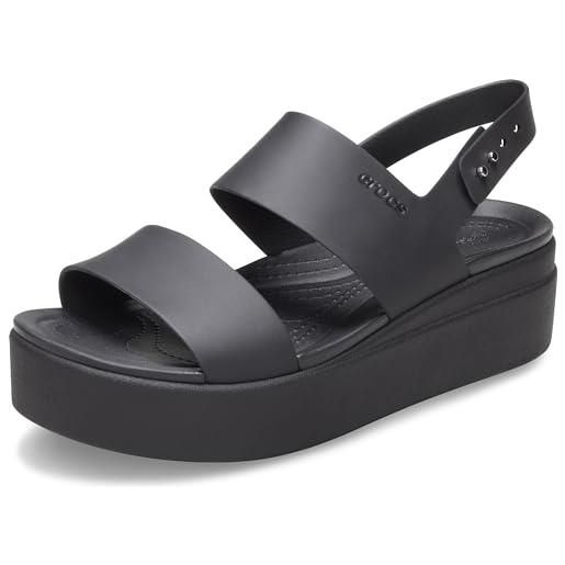 Crocs brooklyn low wedge, sandali da esterno donna, nero (schwarz), 42/43 eu