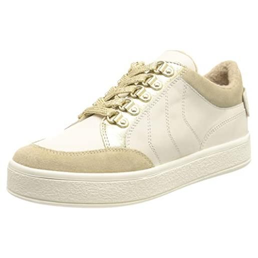 Geox d leelu' d, sneakers donna, bianco/beige (off white/lt taupe), 37 eu