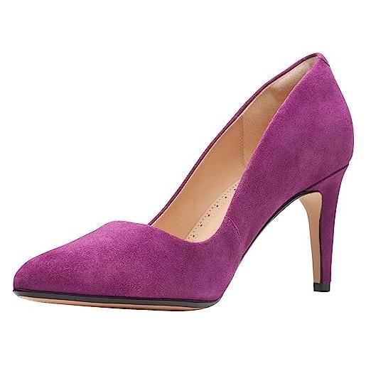 Clarks laina rae , scarpe con tacco donna, purple suede, 40 eu