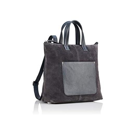Hill & How backpack, zaino in pelle donna, grigio, pouch