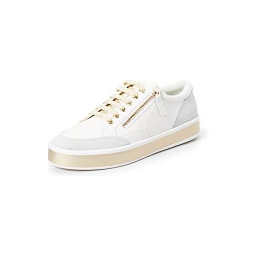 Geox d leelu' e, sneakers donna, bianco (white c1000), 35 eu
