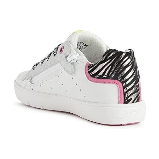 Geox bambina j silenex girl a sneakers bambine e ragazze, bianco/rosa (white/pink), 33 eu