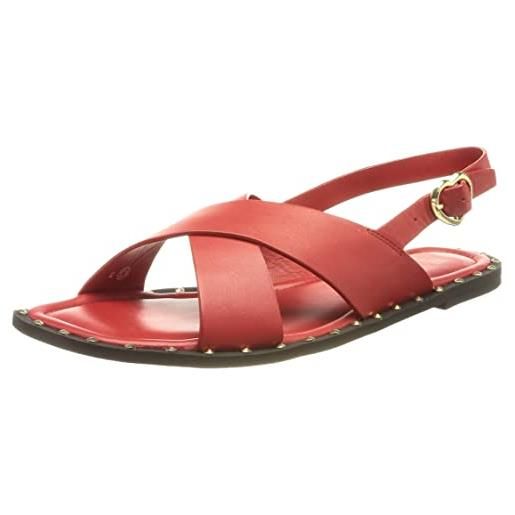 Love Moschino collezione primavera estate 2022, sandali donna, rosso, 41 eu