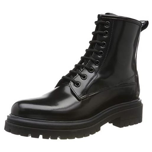 HUGO alpha bootie-c, damen combat boots, schwarz (black 001), 40 eu