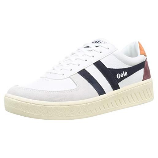 Gola grandslam trident, scarpe da ginnastica uomo, bianco grigio chiaro profondo rosso, 45 eu