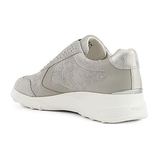 Geox d alleniee d, sneakers donna, grigio (lt grey), 36 eu