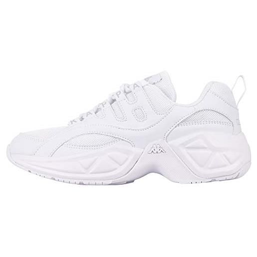 Kappa overton oc scarpe da ginnastica unisex - adulto, bianco (white), 37 eu