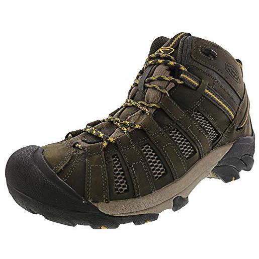 KEEN men's voyageur mid hiking boot, raven/tawny olive, 11.5 m us