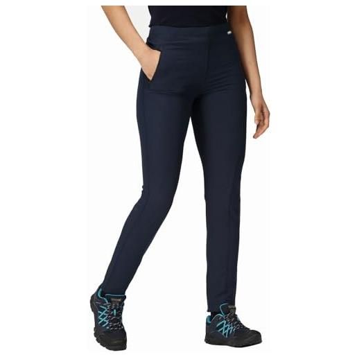 Regatta - pantaloni da donna pentre strtch trs isoflex, resistenti, idrorepellenti, con elastico in vita, 2 tasche con cerniera, colore: blu navy
