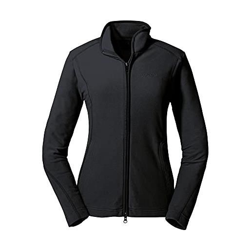 Schöffel jacket leona2, weiches und robustes fleece jacke mit hoher atmungsaktivität, outdoor fleecejacke für damen, giacca di pile donna, nero, 36