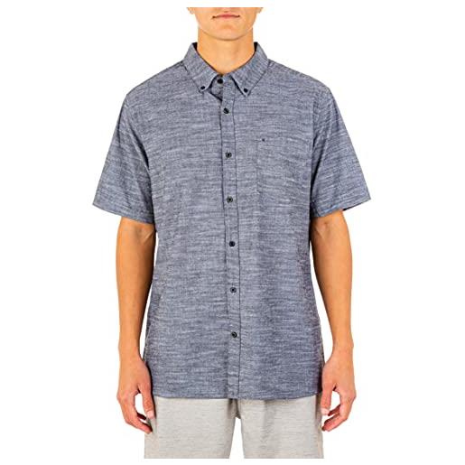 Hurley m one&only 2.0 woven s/s shirts, uomo, obsidian, s