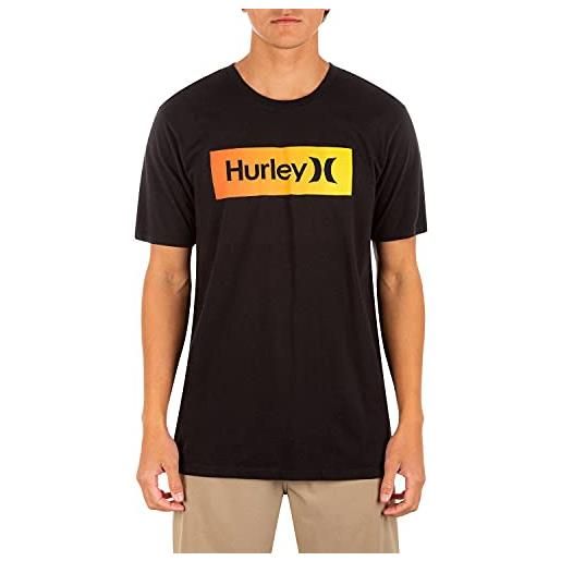 Hurley m evd wsh oao boxed gradient ss, t-shirt uomo, wht combo, s