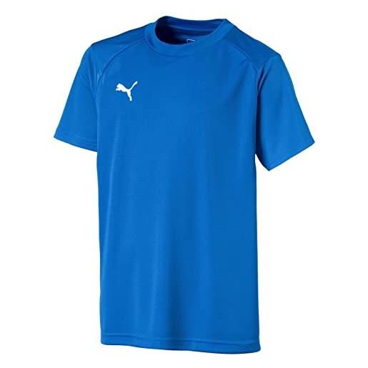 PUMA liga training jersey jr, maglia calcio unisex-bambini, blu (electric blue lemonade/white), 152