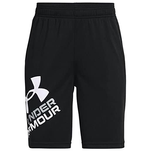 Under Armour prototype 2.0 logo shorts, pantaloncini bambini e ragazzi, mod grigio nero (011), 10 anni