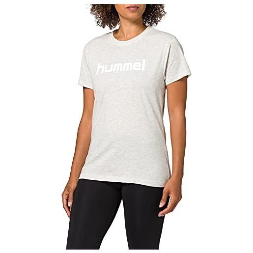 hummel maglietta da donna hmlgo bomulds con logo kvinde s/s, cotton candy, xs eu