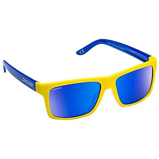 Cressi bahia floating sunglasses, occhiali galleggianti sportivi da sole unisex adulto, nero/lente specchiata, unica