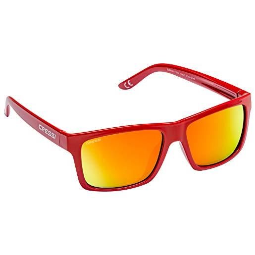 Cressi bahia floating sunglasses, occhiali galleggianti sportivi da sole unisex adulto, carbone/lente specchiate blu, unica