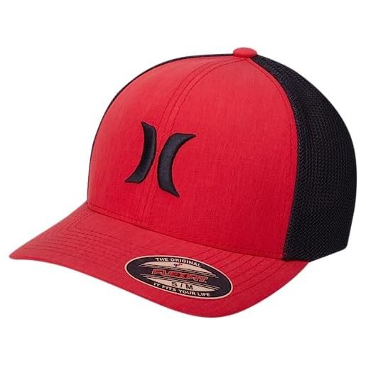 Hurley m hrly icon textures hat, baseball cap uomo, rosso palestra, l/xl