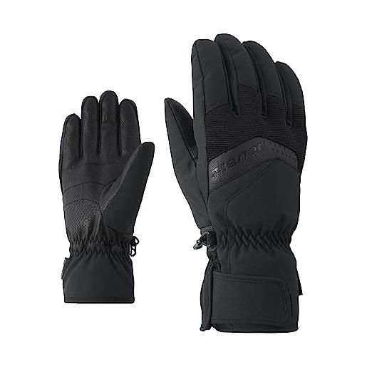 Ziener gabino glove - guanti da sci da uomo, colore nero (nero/verde lime), 8,5