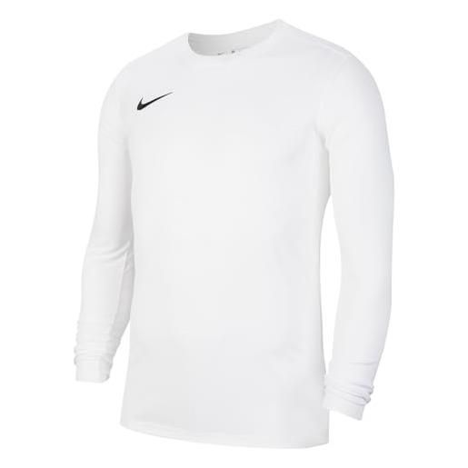 Nike m nk dry park vii jsy ls, t-shirt a manica lunga uomo, black/white, l