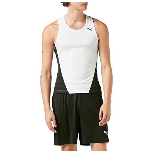 Puma cross the line singlet w, top donna, bianco/nero, 16