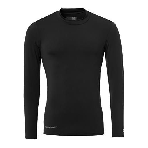 uhlsport shirt funktionsshirt la, maglietta sportiva uomo, nero (black), 152