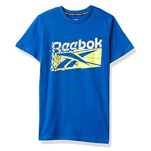 Reebok maglietta big intl - maglietta a maniche corte per bambini, bambino, maglietta a maniche corte, h89032rbi_14, grigio chiaro mélange, 14