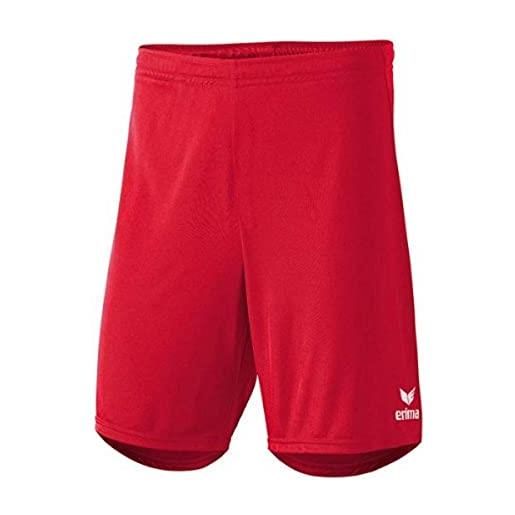 Erima rio 2.0 - pantaloncini da calcio con slip incorporato, da bambino, rosso (rosso), 128