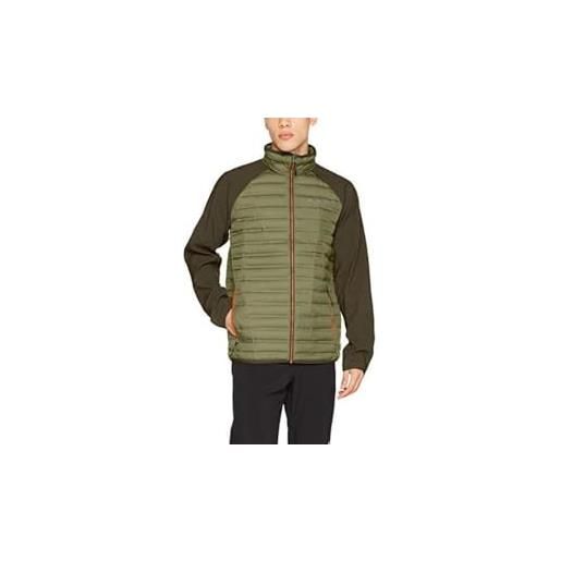 Columbia giacca da uomo, flash forward hybrid jacket, poliestere, verde (mosstone/peatmoss), taglia l, 1683153