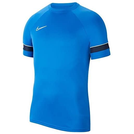 Nike nk dry acd21 top, maglia da calcio manica corta uomo, (università/bianco/rosso palestra/bianco), m