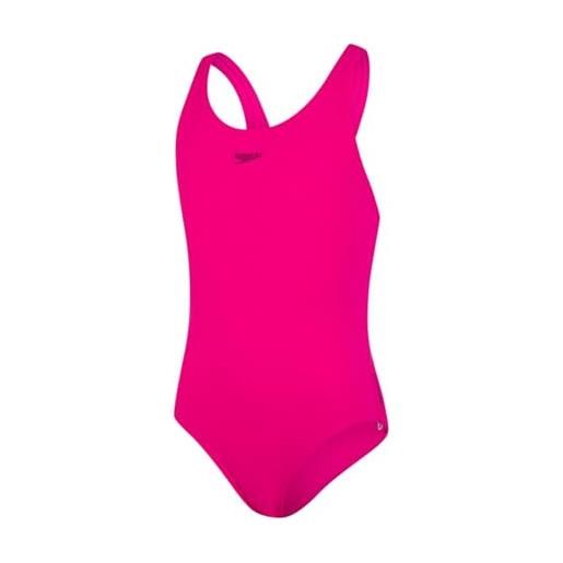 Speedo, essential endurance - costume intero bambina, asciugatura rapida, costume nuoto bambina e ragazze, colore rosa elettrico, taglia 15-16 anni
