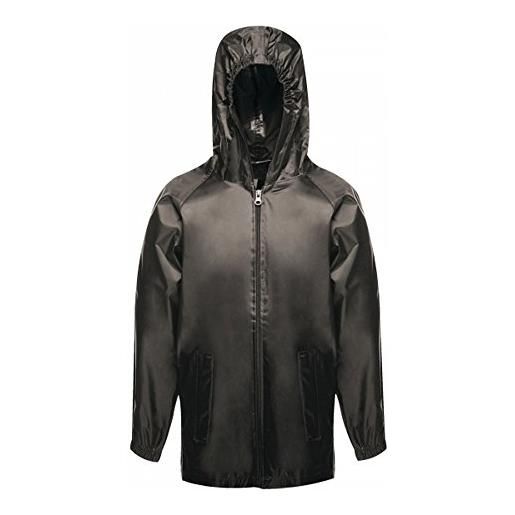 Regatta coprigiacca bimbo pro strormbreak con cappuccio e dettagli riflettenti, jackets waterproof shell unisex bambini, black, 34