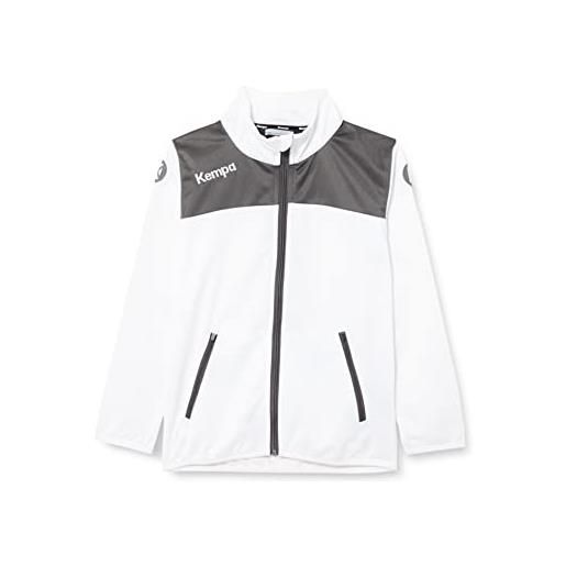 Kempa emotion 2.0 poly jacket, felpa uomo, bianco/antracite (white/anthra), m